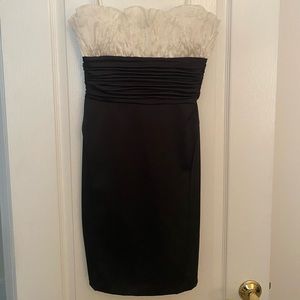 🍸Victor Costa Vintage Strapless Black & White Cocktail Dress 🍸